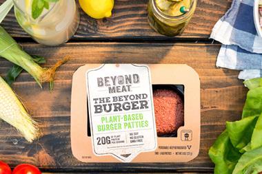 Beyond Meat plant-based vegan burger US pack shot