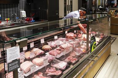 Waitrose staff meat counter butcher