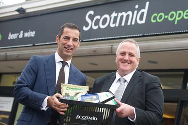 Graham’s MD Robert Graham with Scotmid Local Sourcing Manager Stephen Brown
