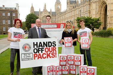 Hands Off Our Packs campaigners at Westminster