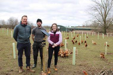 Colleagues from Noble Foods installing AgriSound monitor