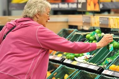 Tesco elderly shopper fruit veg