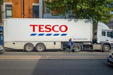 tesco lorry delivery supplies truck supermarket