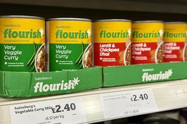 sainsburys world foods flourish tins cans shelf  supermarket