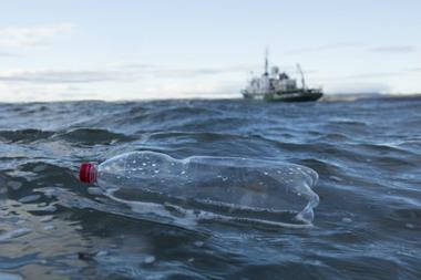 Selfridges plastic bottle in sea web