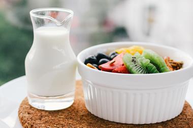 vegan milk fruit breakfast