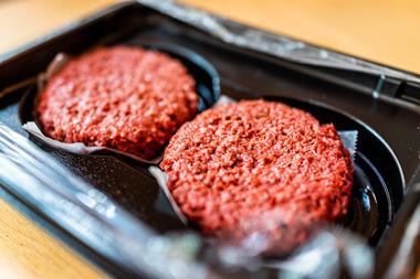 Vegan burger black plastic