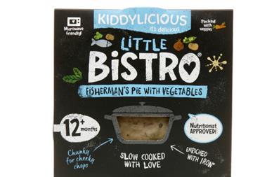 Kiddylicious little bistro fishermans pie and vegtables