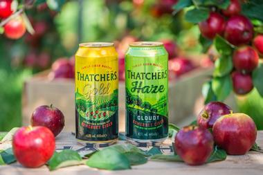 Thatchers Gold and Haze cans