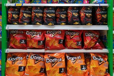 Doritos and Sensations on shelf (credit to Mark Mackenzie)