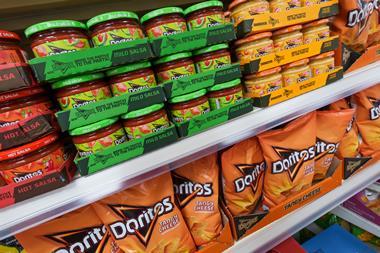 Doritos Tangy Cheese & Mild Salsa on shelf (credit to Mark Mackenzie)