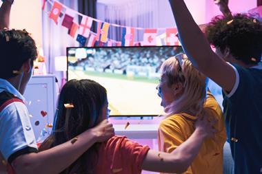 World cup watching at home in the evening