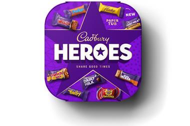 Cadbury Heroes paper tub