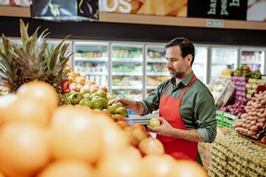 fruit supermarket worker