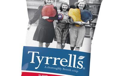 Tyrrells crisps red white and blue