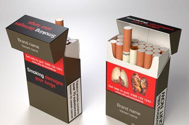 standardised cigarette pack