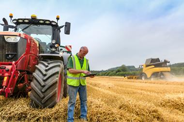 farmer farming tractor tech gps