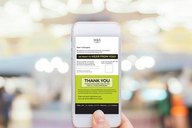 M&S Thank you on mobile