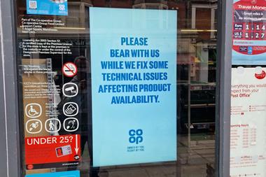 coop availability shortages empty supermarket shelves cyberattack