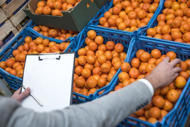oranges in a warehouse