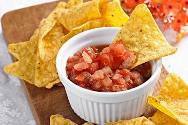 Tortilla chips in salsa