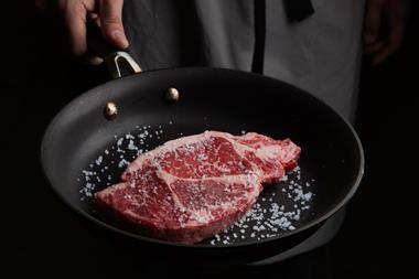 steak beef in pan