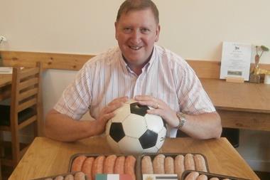 Steve Croot with sausages