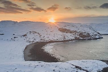 Aerial view Barents Sea winter - stock photo - Getty Image