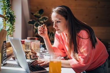 Eating biscuits online laptop computer