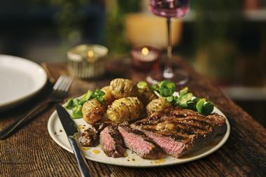 sainsburys valentines Dine-In for Two beef steak dinner plate
