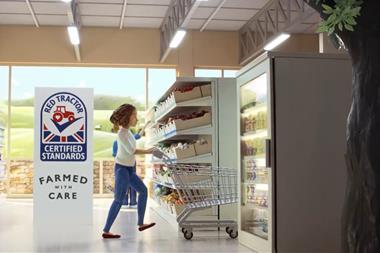 red tractor farmed with care advert