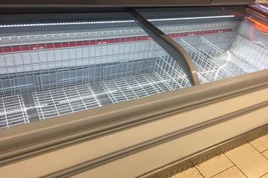 Supermarket empty freezer/shortage