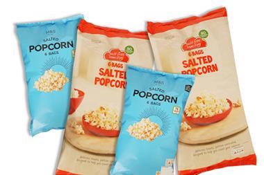 Marks & Spencer popcorn packaging