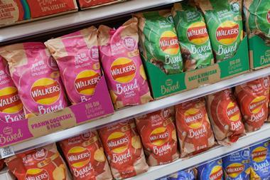 Walkers Baked products on a shelf - paper packaging (credit to Mark Mackenzie)