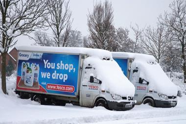 Tesco delivery snow