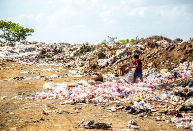 plastic waste beach