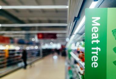 meat free supermarket aisle vegan veggie vegetarian plantbased