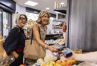 older person in supermarket