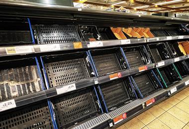 empty supermarket shelves