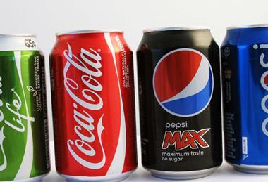 fizzy drinks line up