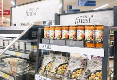 Tesco finest display shelf aisle Newport  1