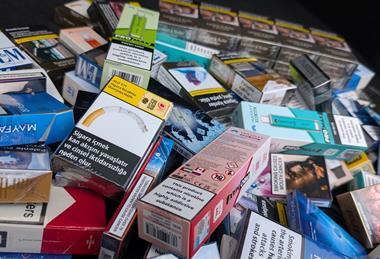 Illicit cigarettes discovered by PML - credit to PML