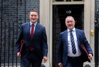 Wes Streeting and Steve Reed outside Downing Street