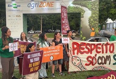 Protests at COP30 Agrizone