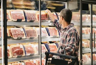 red meat beef supermarket shopper aisle