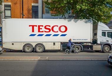 tesco lorry delivery supplies truck supermarket
