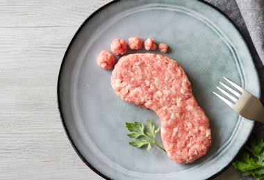 carbon footprint emissions meat beef plate