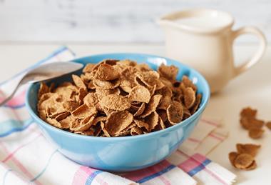 a bowl of bran flakes