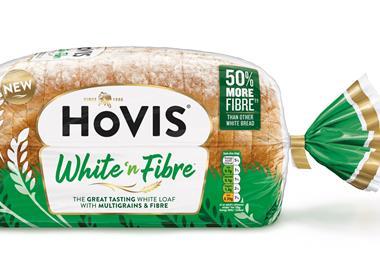 Hovis White Fibre loaf in packaging