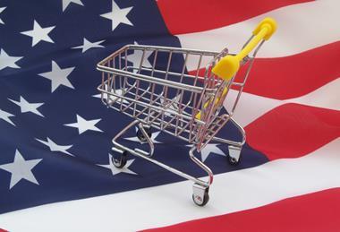 american flag trolley usa